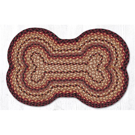 18 X 28 In Braided Dog Bone Shaped Rug Black Cherry Chocolate  Cream